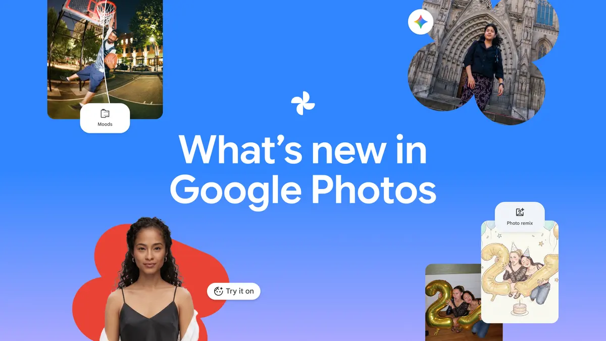 Google Photos adds AI editing, wardrobe and remix tools